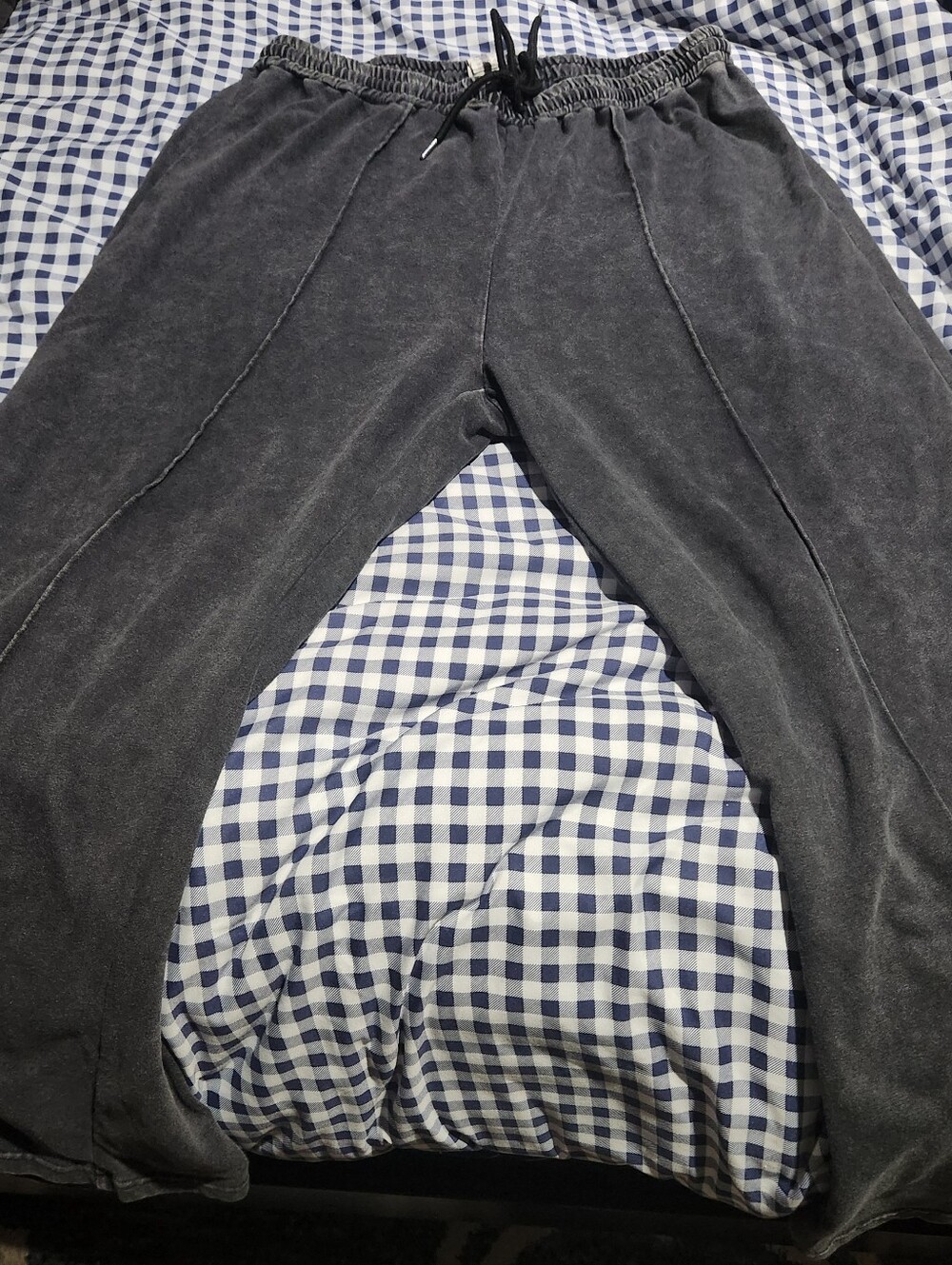 Washed Charcoal Gray Drawstring Sweatpants Womens